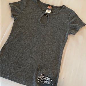 Harley Davidson, women’s shirt, distressed black